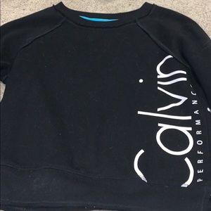 calvin klein cropped crew neck sweater
